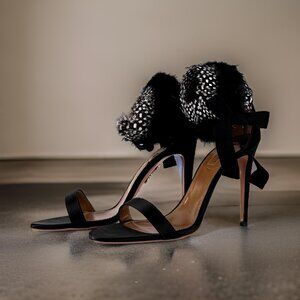 AQUAZZURA Iris Satin Heels - Size 39